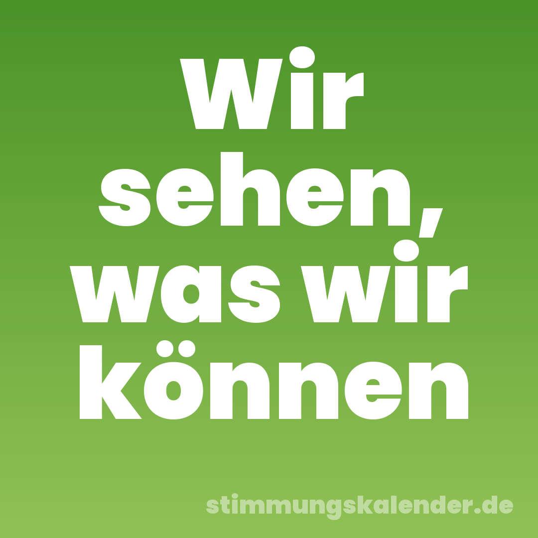 Wir sehen, was wir können