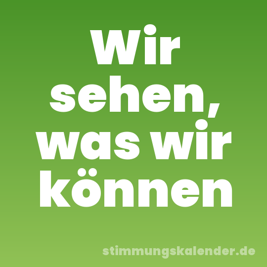 Wir sehen, was wir können