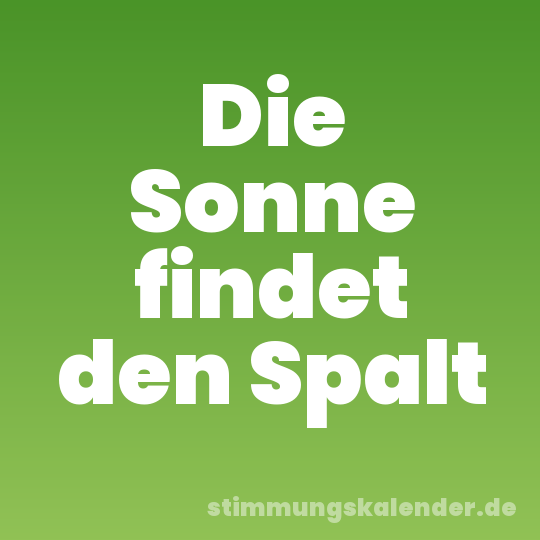 Die Sonne findet den Spalt