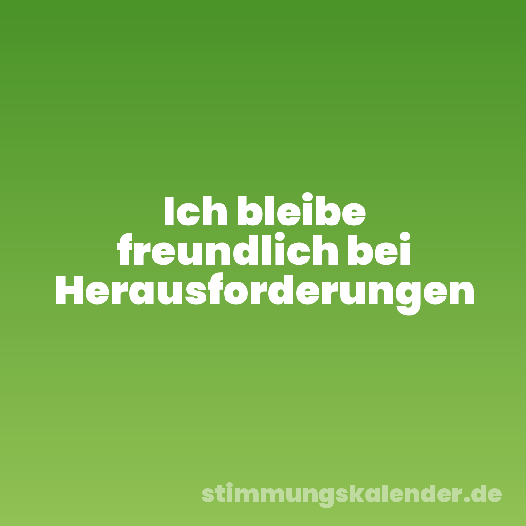 Ich bleibe freundlich bei Herausforderungen