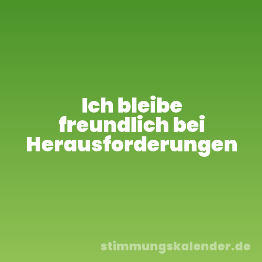 Ich bleibe freundlich bei Herausforderungen