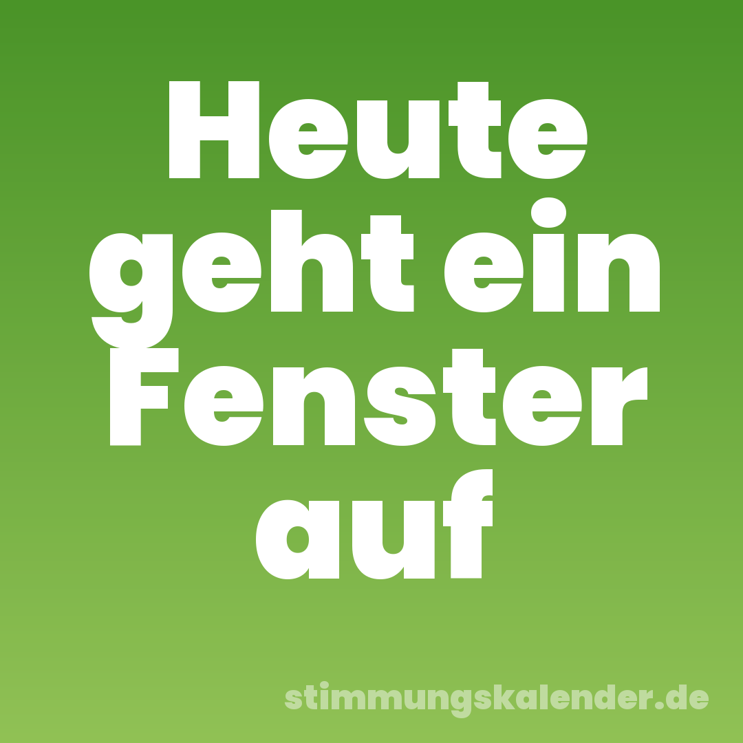 Heute geht ein Fenster auf