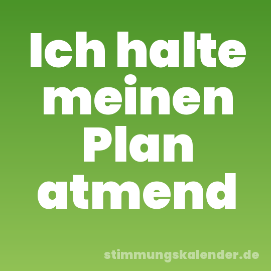 Ich halte meinen Plan atmend
