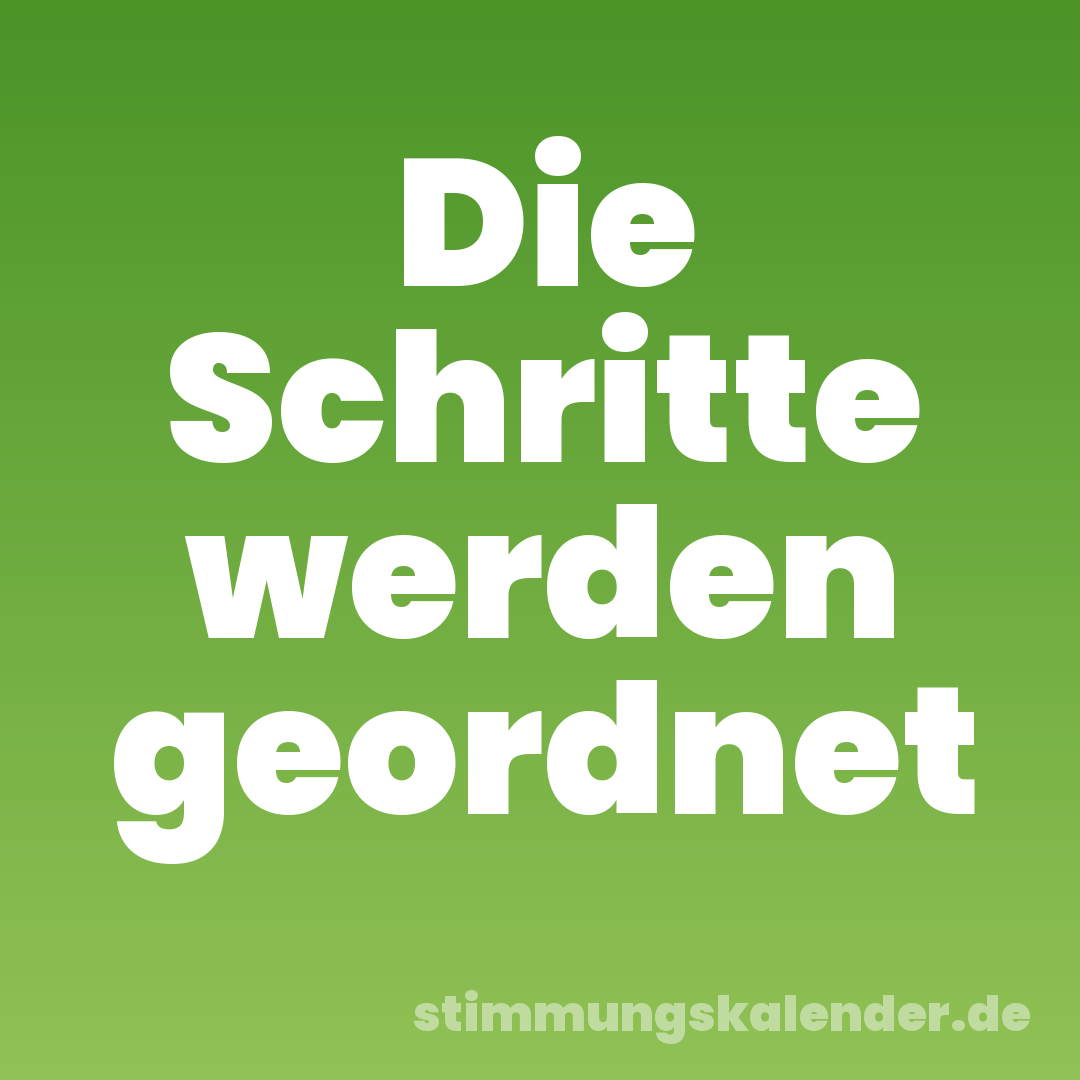 Die Schritte werden geordnet