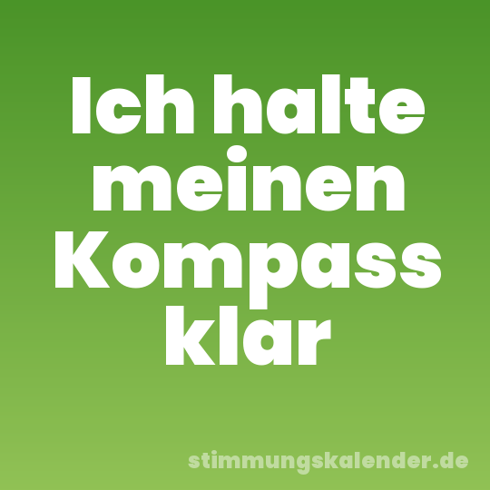 Ich halte meinen Kompass klar