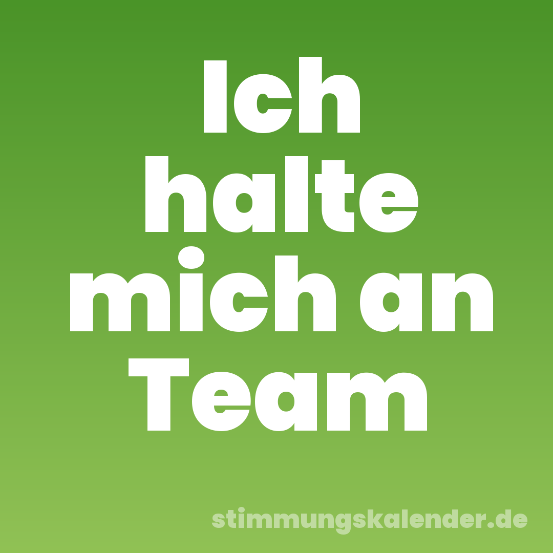 Ich halte mich an Team