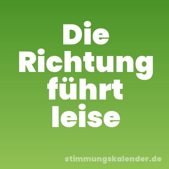 Die Richtung führt leise