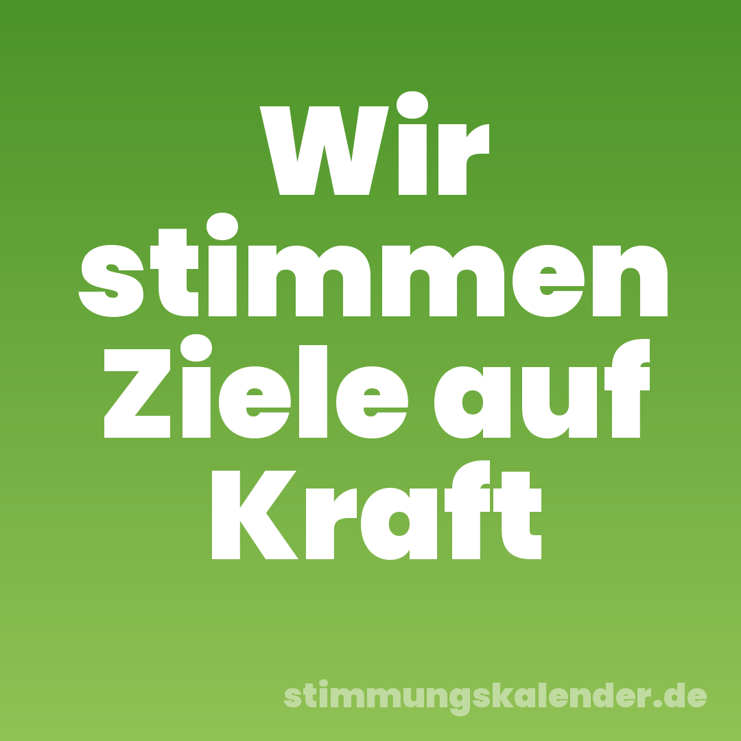 Wir stimmen Ziele auf Kraft