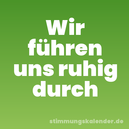 Wir führen uns ruhig durch