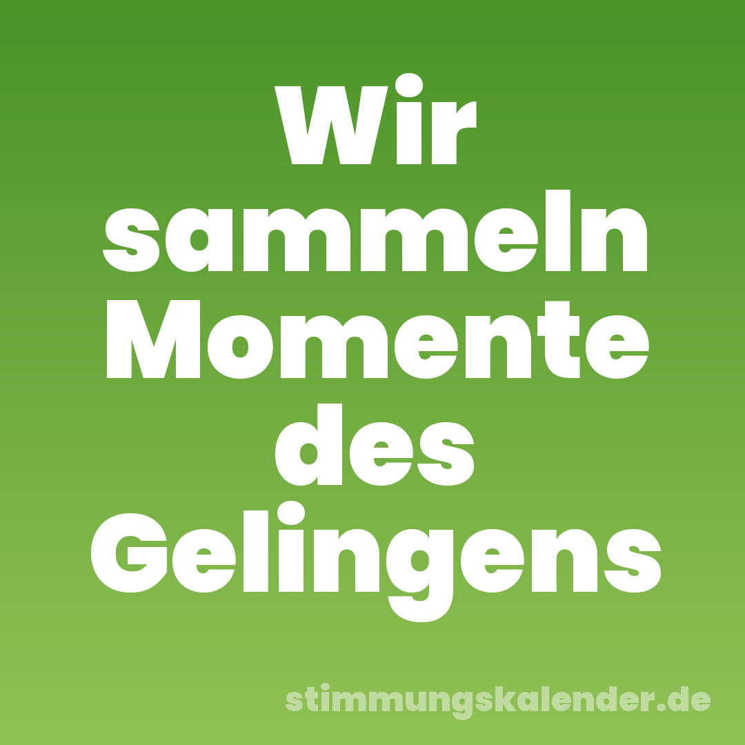 Wir sammeln Momente des Gelingens