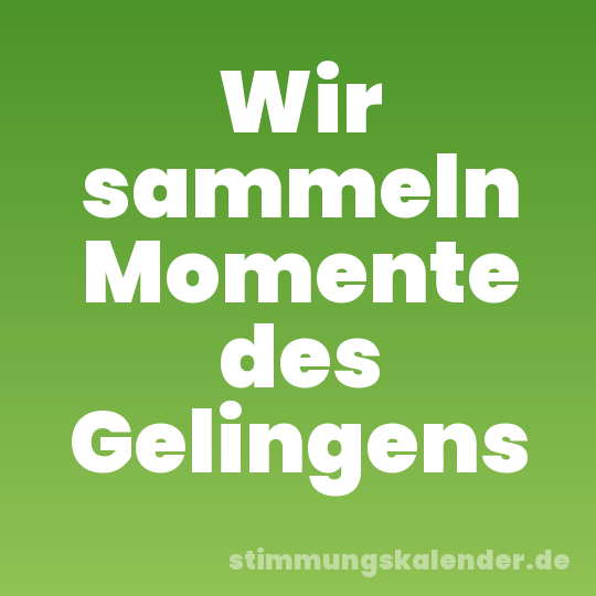 Wir sammeln Momente des Gelingens