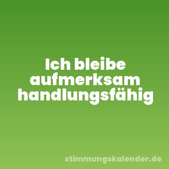 Ich bleibe aufmerksam handlungsfähig