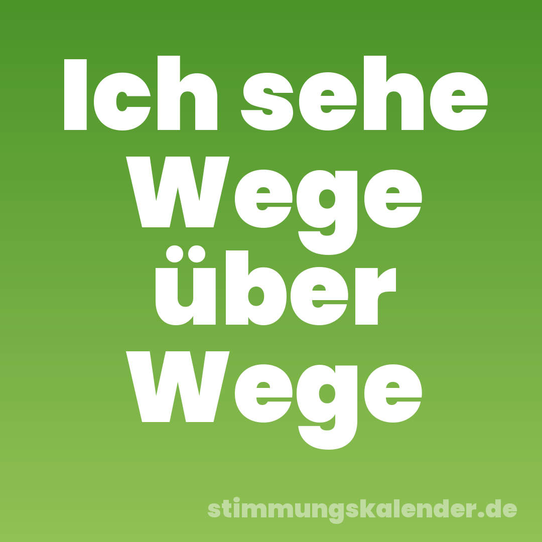 Ich sehe Wege über Wege