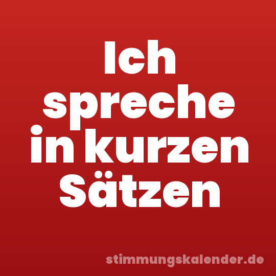 Ich spreche in kurzen Sätzen