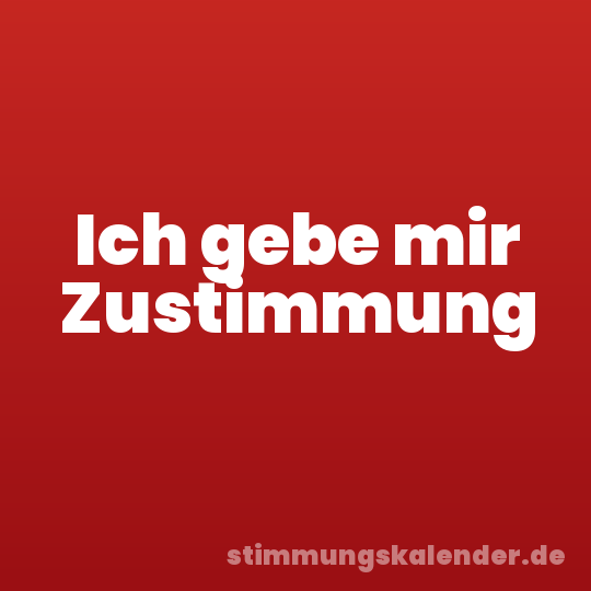 Ich gebe mir Zustimmung