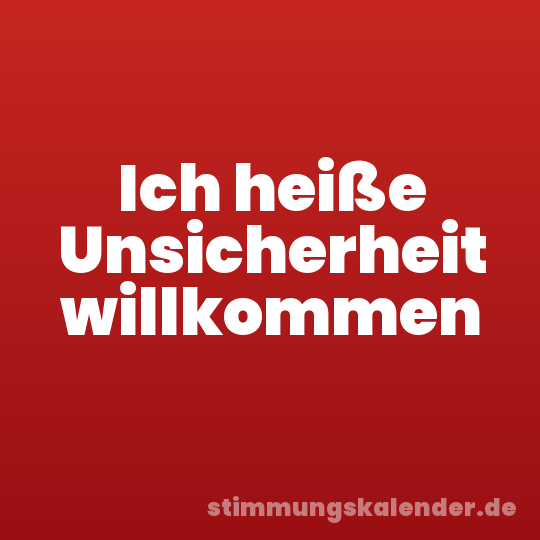 Ich heiße Unsicherheit willkommen