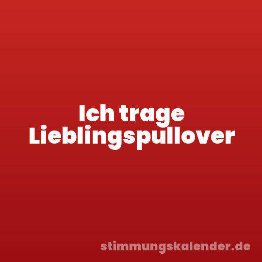 Ich trage Lieblingspullover