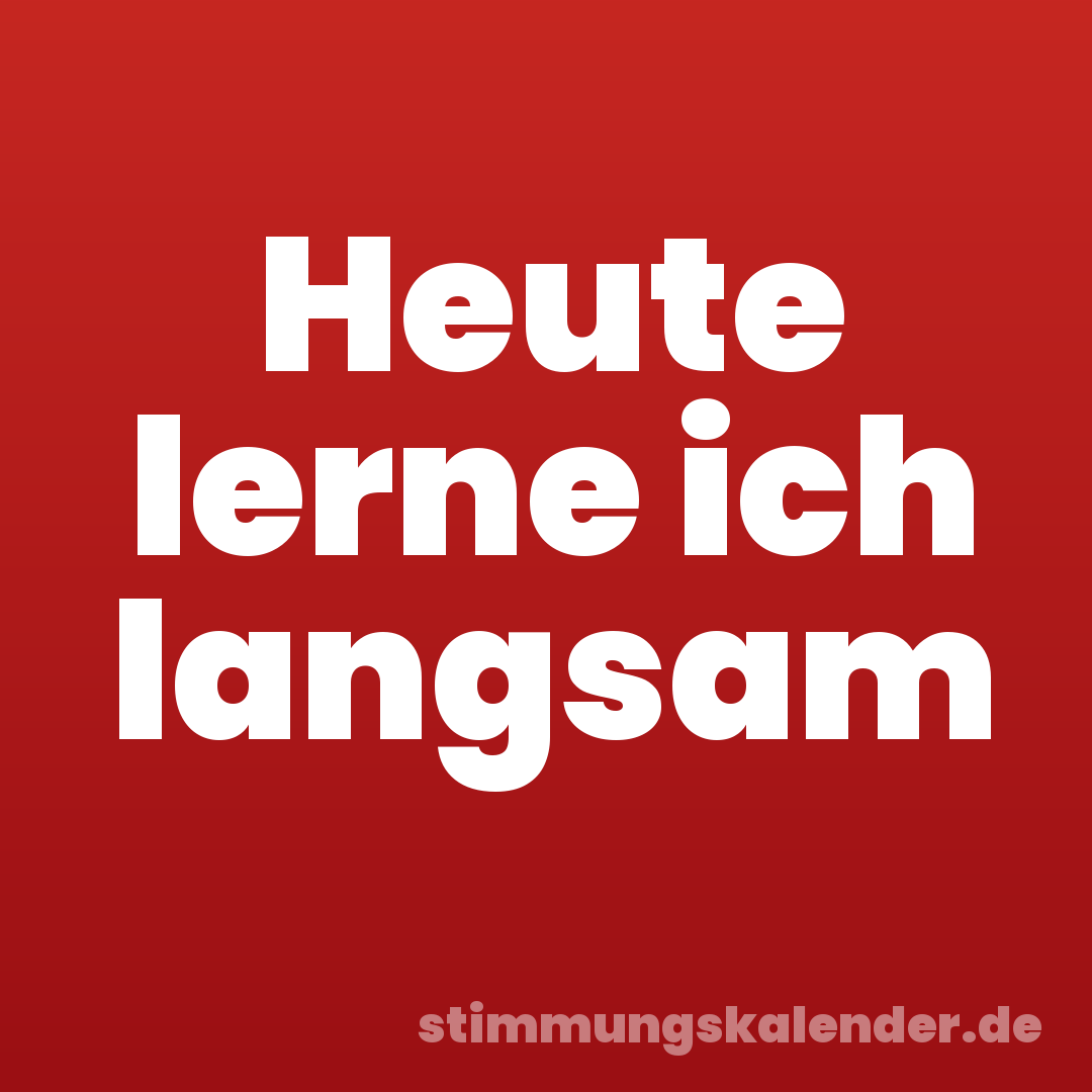 Heute lerne ich langsam