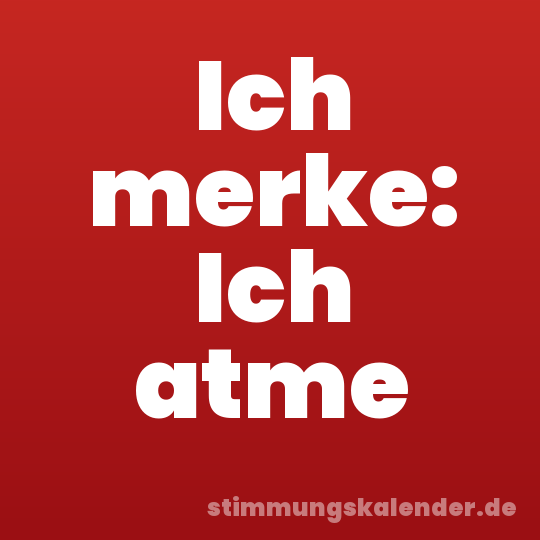 Ich merke: Ich atme