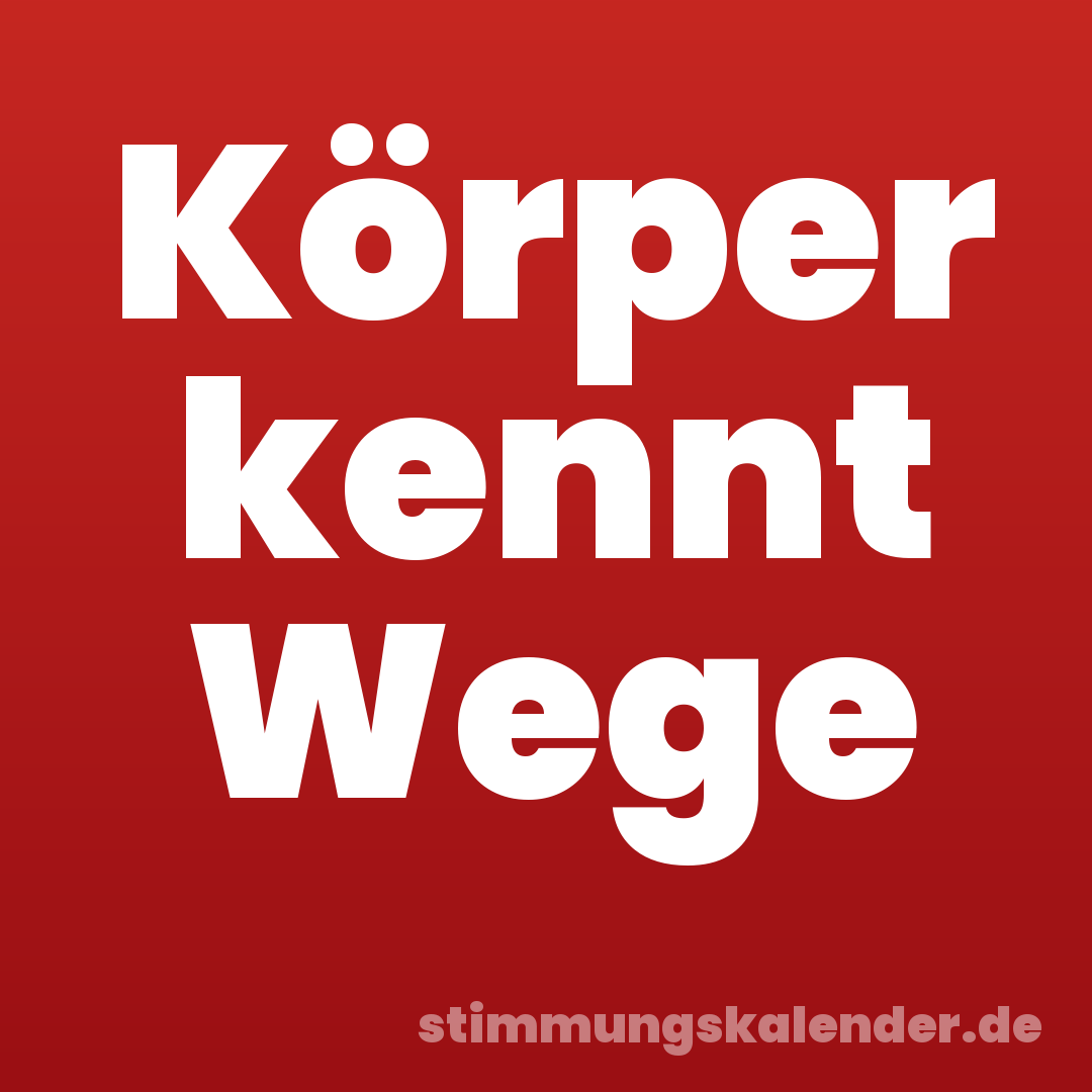 Körper kennt Wege