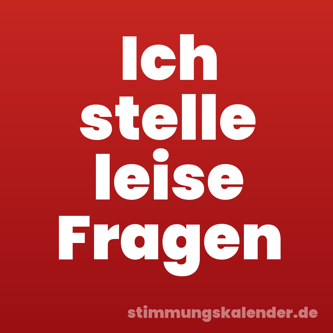 Ich stelle leise Fragen