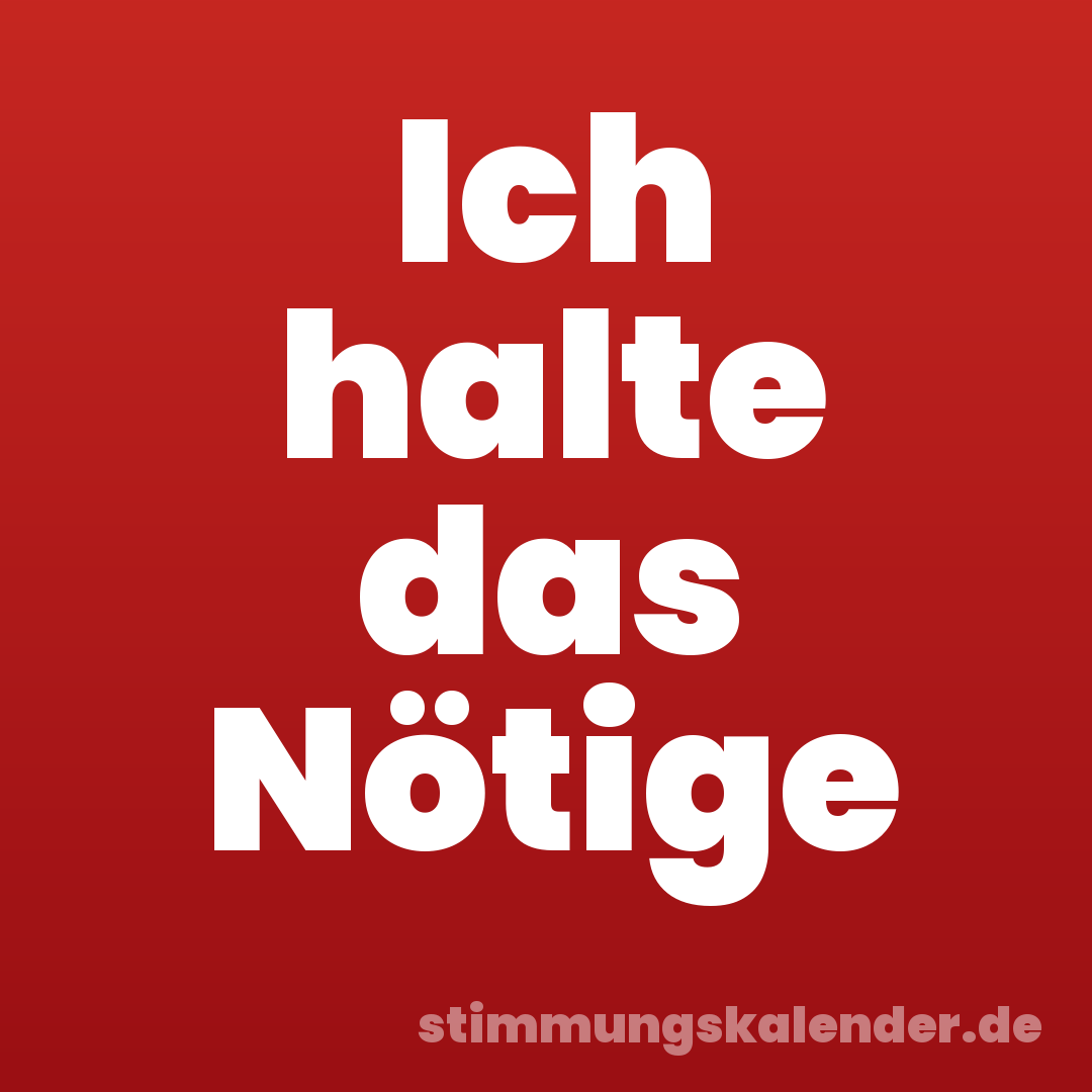 Ich halte das Nötige