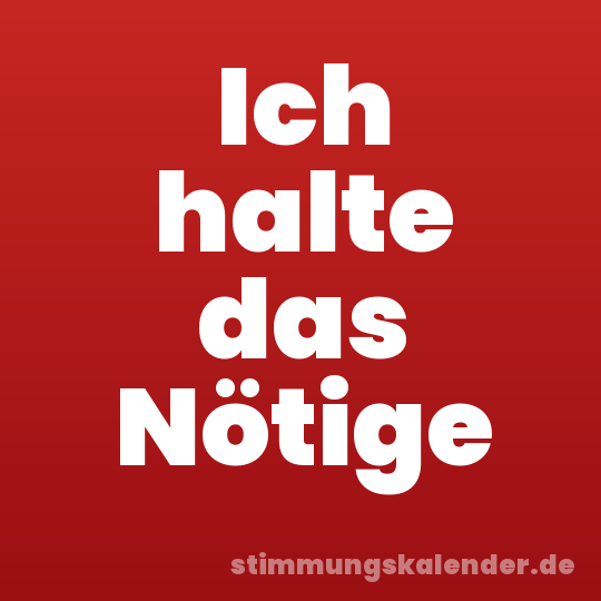Ich halte das Nötige