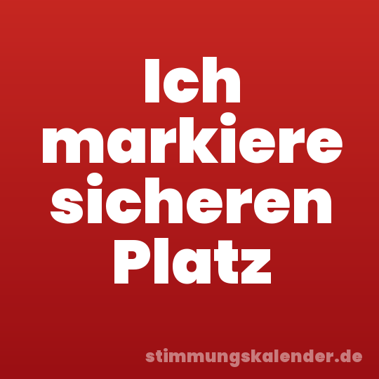 Ich markiere sicheren Platz
