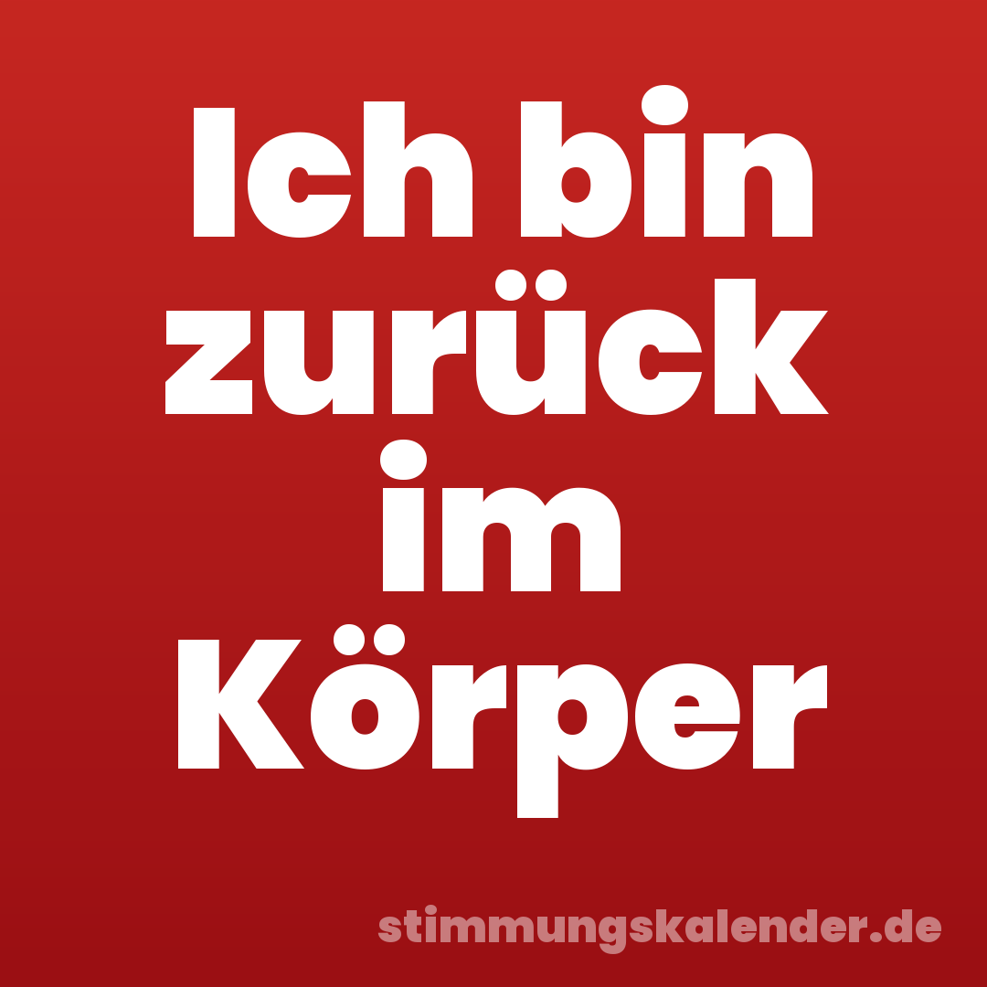 Ich bin zurück im Körper