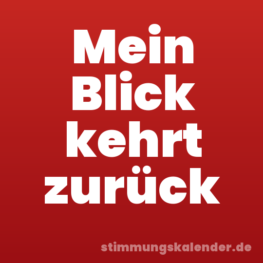 Mein Blick kehrt zurück