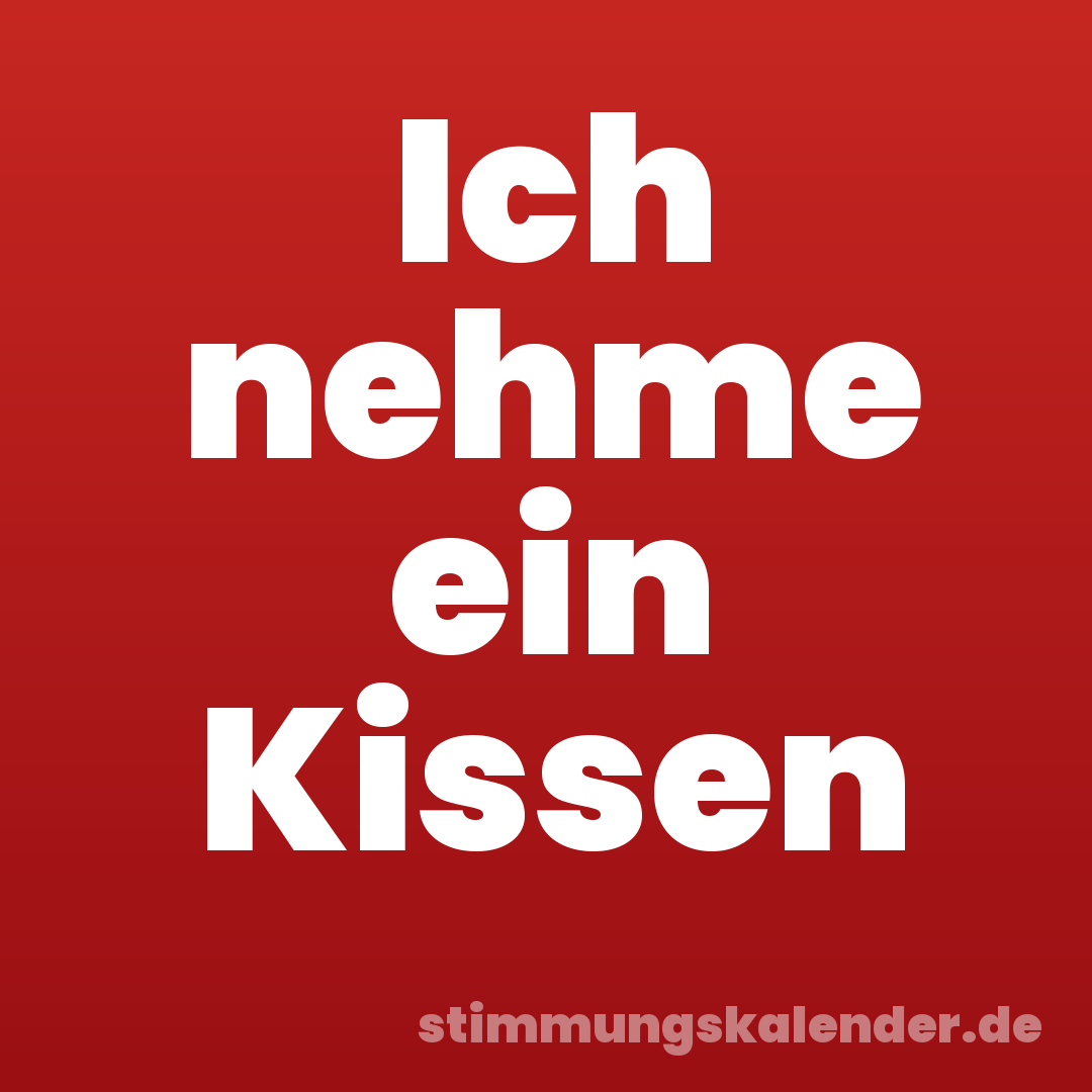 Ich nehme ein Kissen