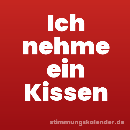 Ich nehme ein Kissen