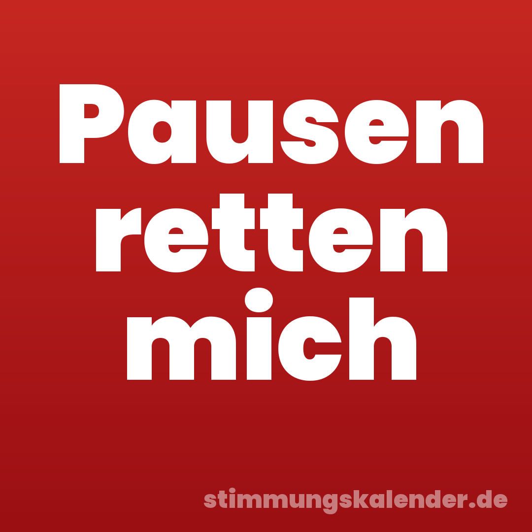Pausen retten mich