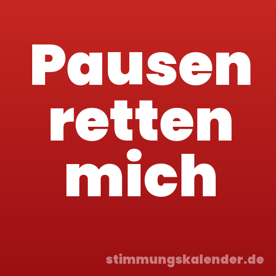 Pausen retten mich