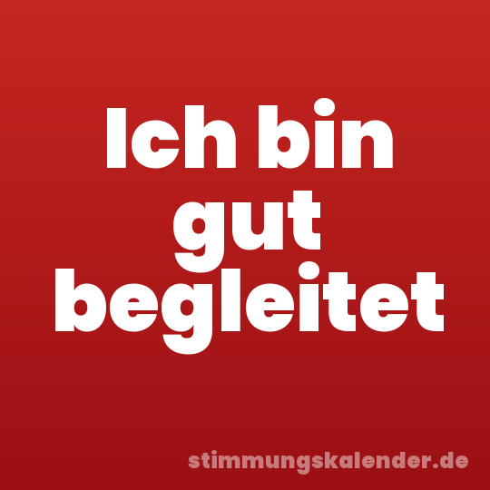 Ich bin gut begleitet