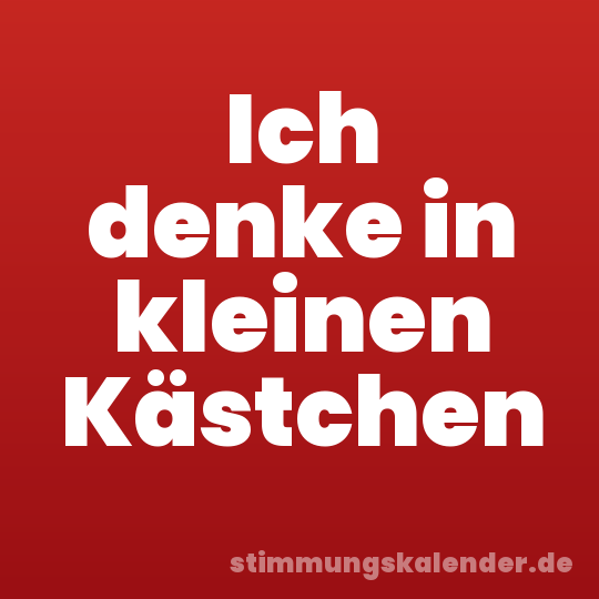 Ich denke in kleinen Kästchen