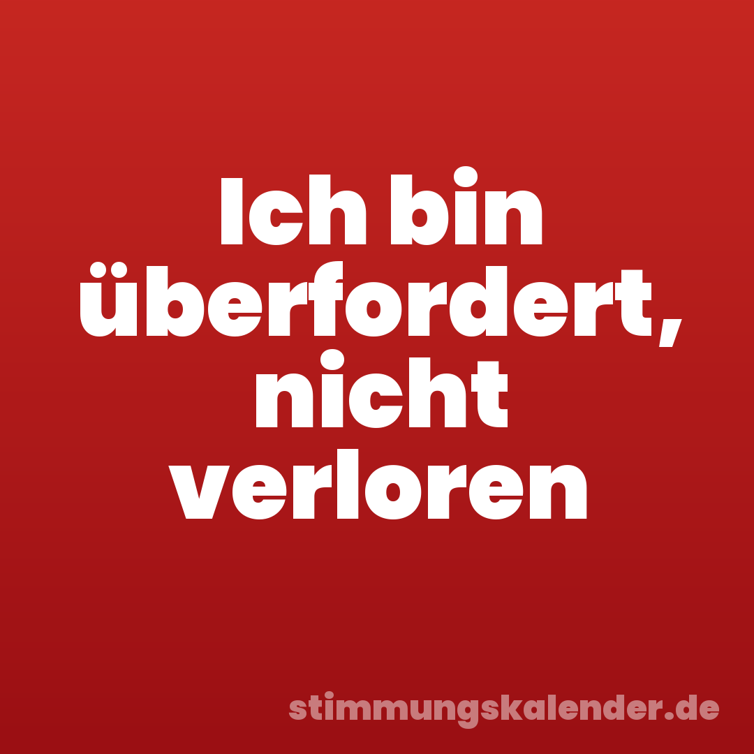 Ich bin überfordert, nicht verloren