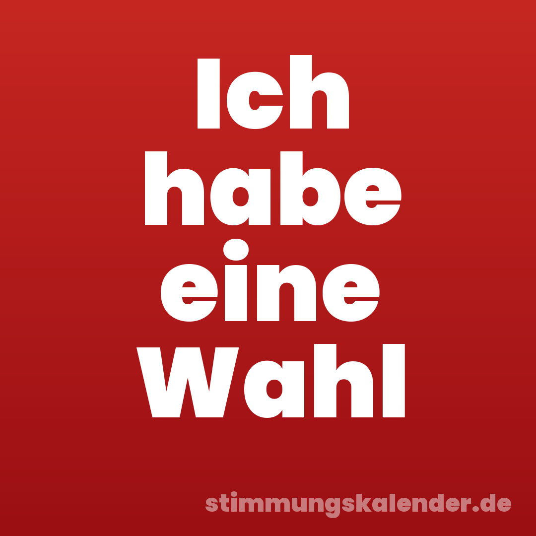 Ich habe eine Wahl