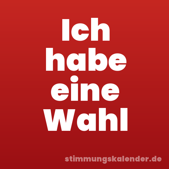 Ich habe eine Wahl