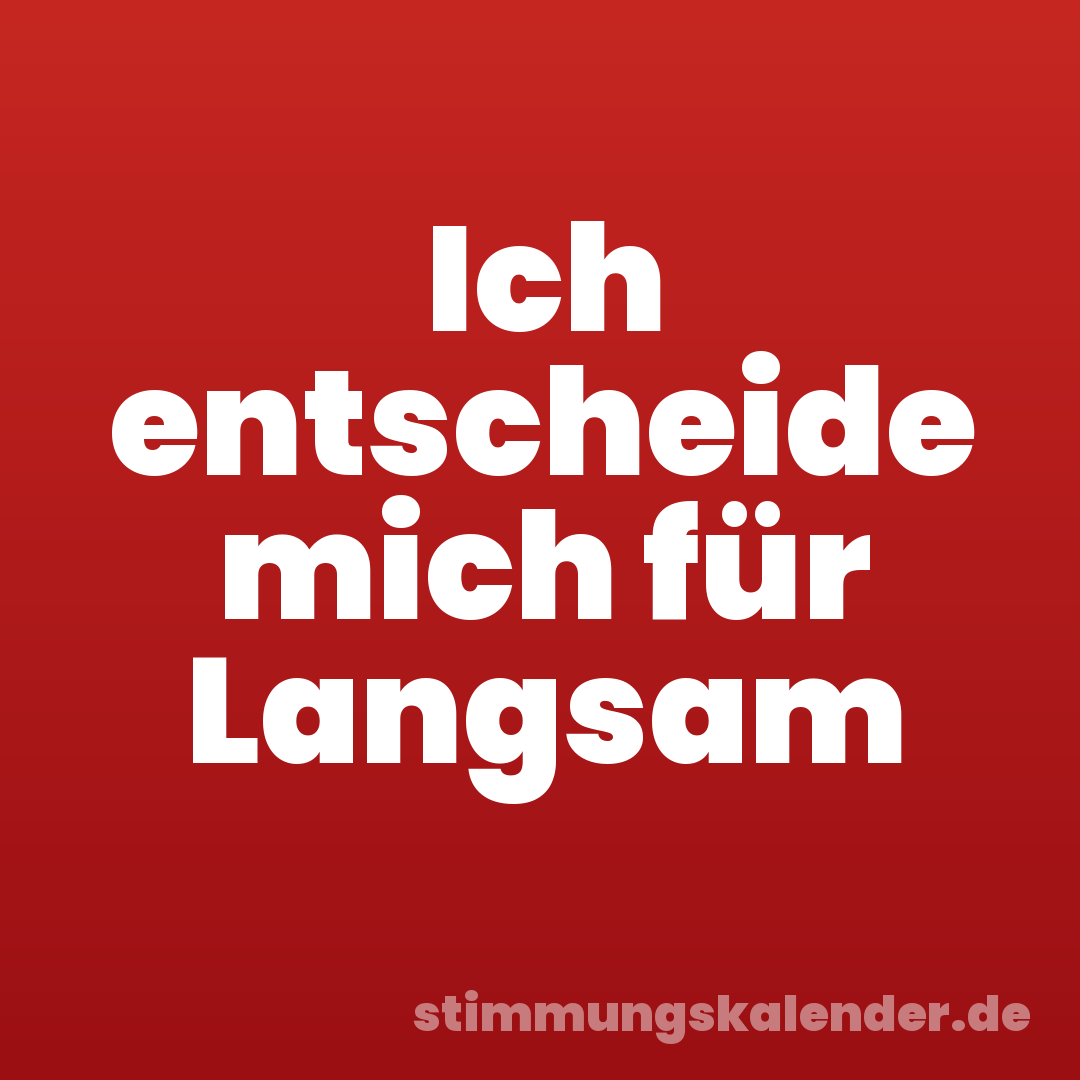 Ich entscheide mich für Langsam