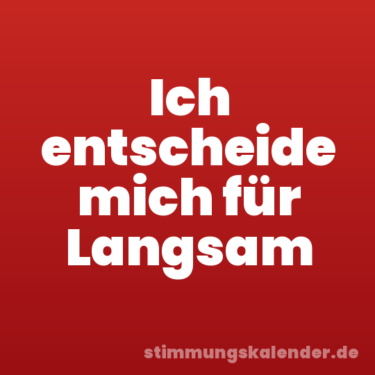 Ich entscheide mich für Langsam