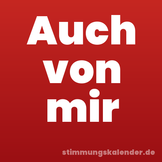 Auch von mir