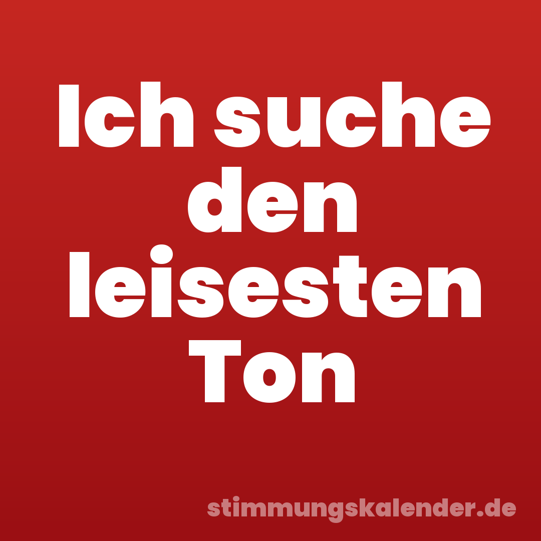 Ich suche den leisesten Ton