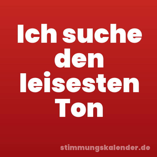 Ich suche den leisesten Ton