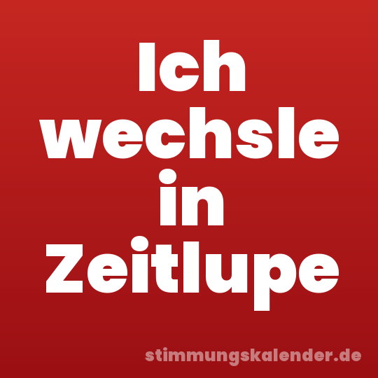 Ich wechsle in Zeitlupe