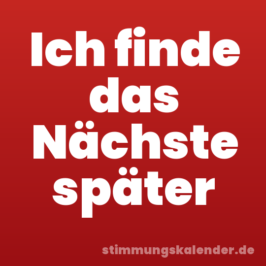 Ich finde das Nächste später