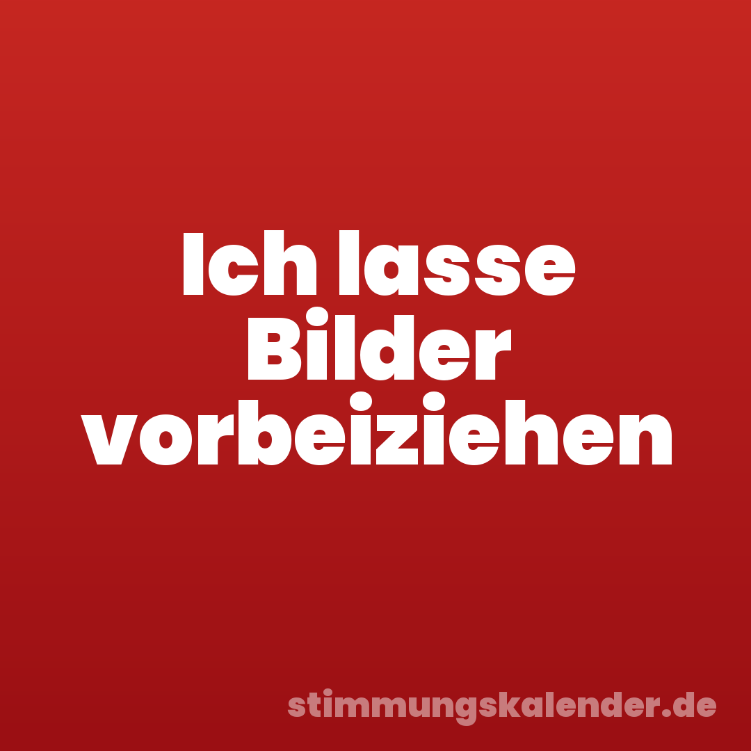 Ich lasse Bilder vorbeiziehen