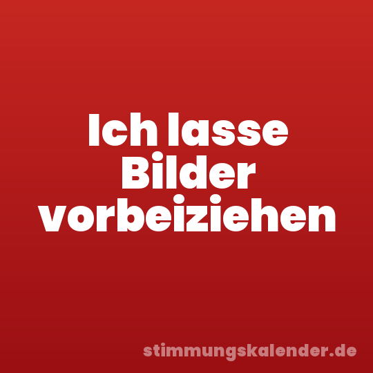 Ich lasse Bilder vorbeiziehen