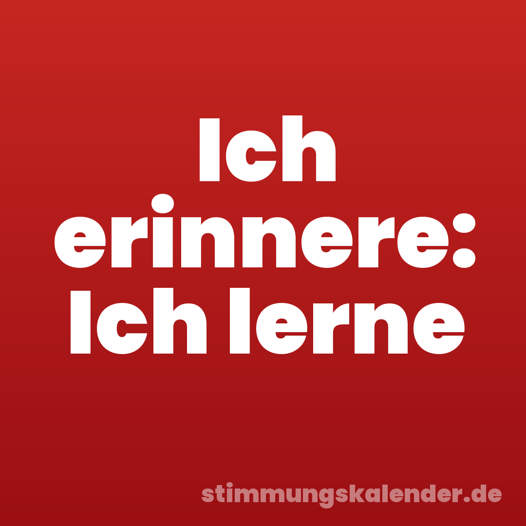 Ich erinnere: Ich lerne