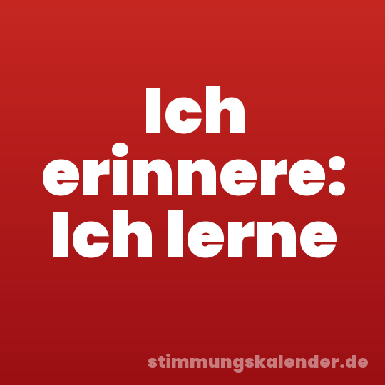 Ich erinnere: Ich lerne